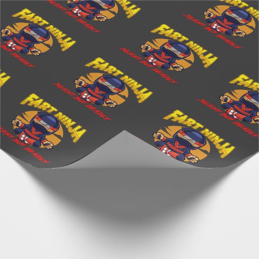 Ninja Fart Humor Karate Silent Farting Joke Cadeaupapier (Hoek)