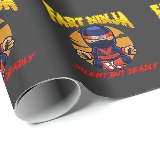 Ninja Fart Humor Karate Silent Farting Joke Cadeaupapier (Rol Hoek)