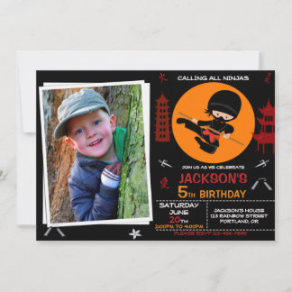 Ninja feest verjaardag - Ninja Warrior verjaardag Kaart