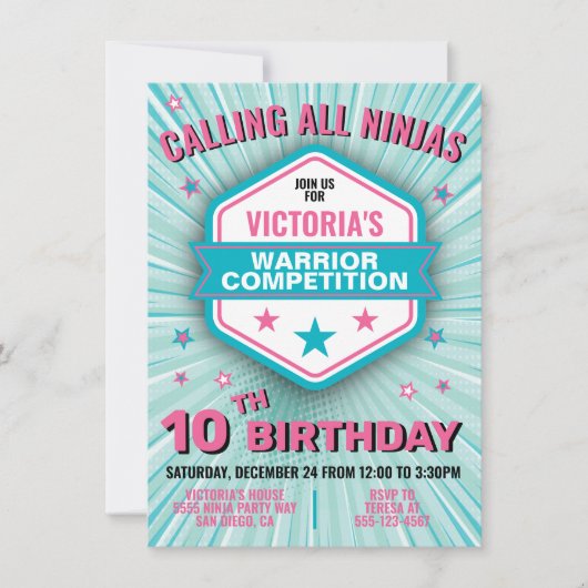 Ninja-feestdag Kaart (Voorkant)