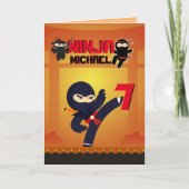 NINJA Film Ster Strijdende Trapper Karate Kids Kaart (Voorkant)