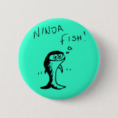 Ninja Fish Button Badge (Voorkant)