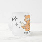 Ninja Fox! Met Shurikens-Mok Matglas Koffiemok (Voorkant links)