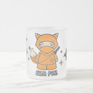 Ninja Fox! Met Shurikens-Mok Matglas Koffiemok