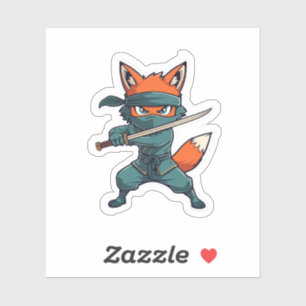 Ninja Fox Sticker – Cute Vos Vinyl Decal