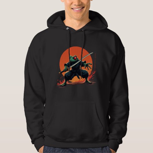 Ninja Frog Warrior - Samurai Katana Anime Fighter Hoodie (Voorkant)
