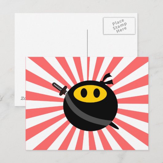 Ninja-gezicht Briefkaart (Voorkant / Achterkant)