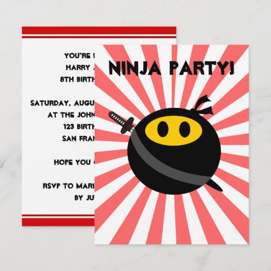 Ninja-gezicht Kaart (Voorkant / Achterkant)