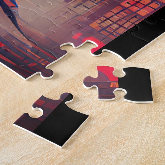 Ninja ghosts fantasy grafische abstracte kunst legpuzzel (Zijkant)