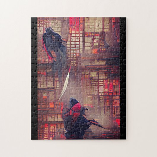 Ninja ghosts fantasy grafische abstracte kunst legpuzzel (Verticaal)