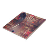 Ninja ghosts fantasy grafische abstracte kunst tegeltje (Zijkant)