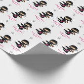 Ninja Gift Wrap Girl Pink Black Gepersonaliseerd Cadeaupapier (Hoek)
