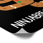 Ninja Gingerbread Man Karate Martial Arts Black St Poster (Hoek)