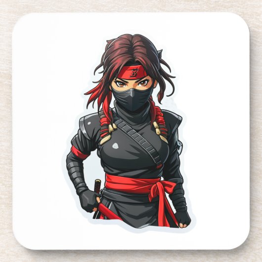 Ninja Girl Bier Onderzetter (Voorkant)
