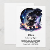 Ninja Girl Birthday Uitnodiging (Voorkant / Achterkant)