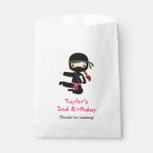 Ninja Girl Favor Bags - gepersonaliseerde verjaard Bedankzakje (Voorkant)