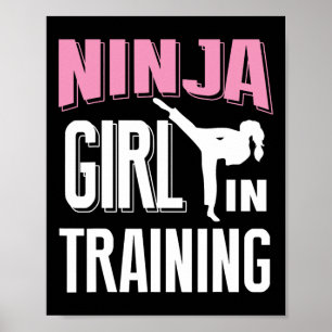 Ninja Girl in Training Karate Taekwondo S voor Mei Poster