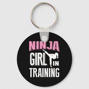 Ninja Girl in Training Karate Taekwondo S voor Mei Sleutelhanger