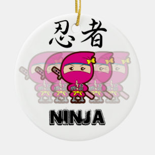 Ninja Girl Keramisch Ornament