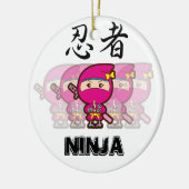 Ninja Girl Keramisch Ornament (Links)