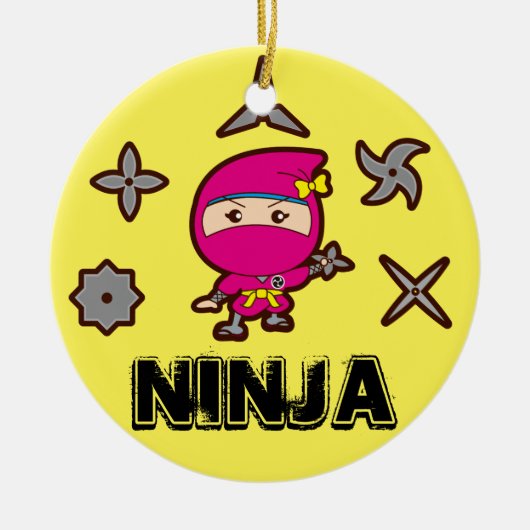 Ninja Girl Keramisch Ornament (Voorkant)