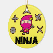Ninja Girl Keramisch Ornament (Links)