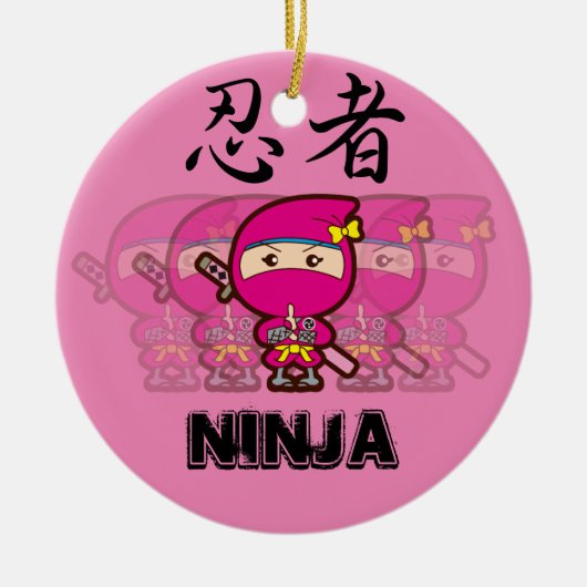 Ninja Girl Keramisch Ornament (Voorkant)
