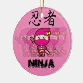 Ninja Girl Keramisch Ornament (Links)