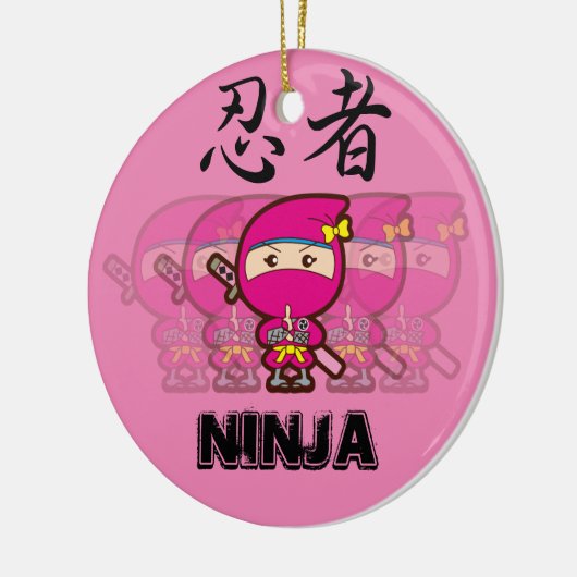 Ninja Girl Keramisch Ornament (Links)