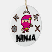 Ninja Girl Keramisch Ornament (Rechts)