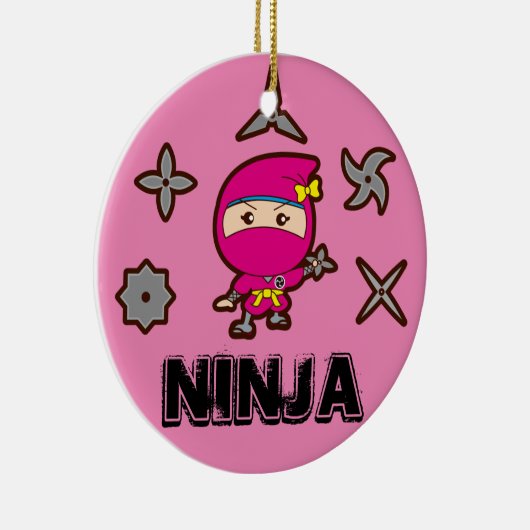 Ninja Girl Keramisch Ornament (Rechts)