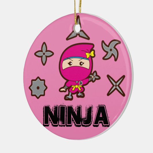 Ninja Girl Keramisch Ornament (Links)