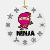 Ninja Girl Keramisch Ornament (Achterkant)
