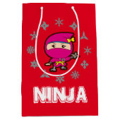 Ninja Girl Kerstmis Medium Cadeauzakje (Voorkant)