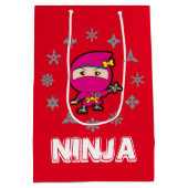 Ninja Girl Kerstmis Medium Cadeauzakje (Achterkant)