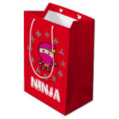 Ninja Girl Kerstmis Medium Cadeauzakje (Achterkant Gekanteld)