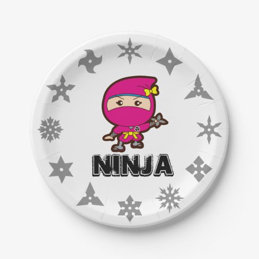 Ninja Girl Papieren Bordje (Voorkant)