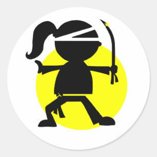 Ninja Girl Ronde Sticker