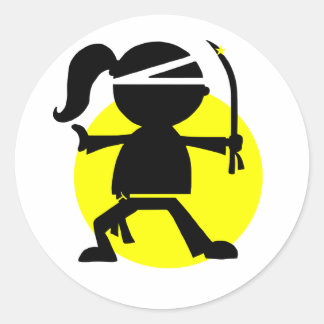 Ninja Girl Ronde Sticker