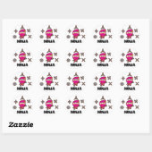 Ninja Girl Ronde Sticker (Vel)