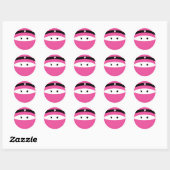 Ninja Girl Ronde Sticker (Vel)