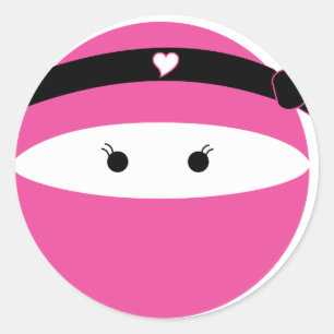 Ninja Girl Ronde Sticker