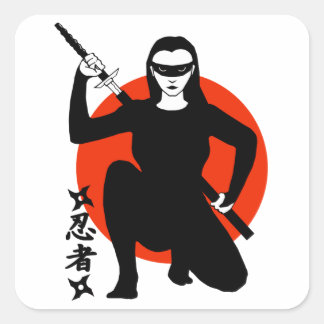 Ninja Girl Vierkante Sticker
