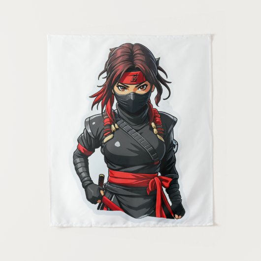 Ninja Girl Wandkleed (Voorkant)