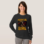 Ninja Girl Warrior Grappig T-shirt (Voorkant volledig)