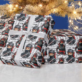 Ninja Girls Anime With Text Pattern Design Cadeaupapier