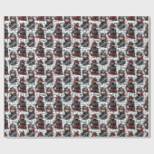 Ninja Girls Anime With Text Pattern Design Cadeaupapier (Vlak)