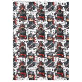 Ninja Girls Anime With Text Pattern Design Klembord (Achterkant)