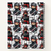 Ninja Girls Anime With Text Pattern Design Notitieboek (Achterkant)