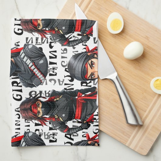 Ninja Girls Anime With Text Pattern Design Theedoek (Quarter Fold)